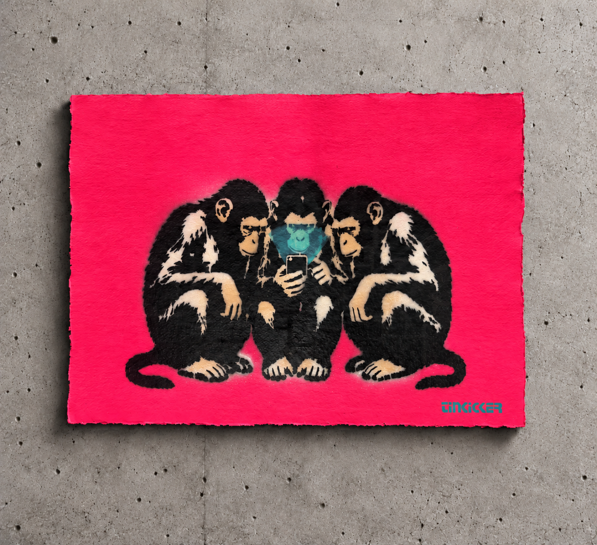 Feeding Time - A3 Stencil Print